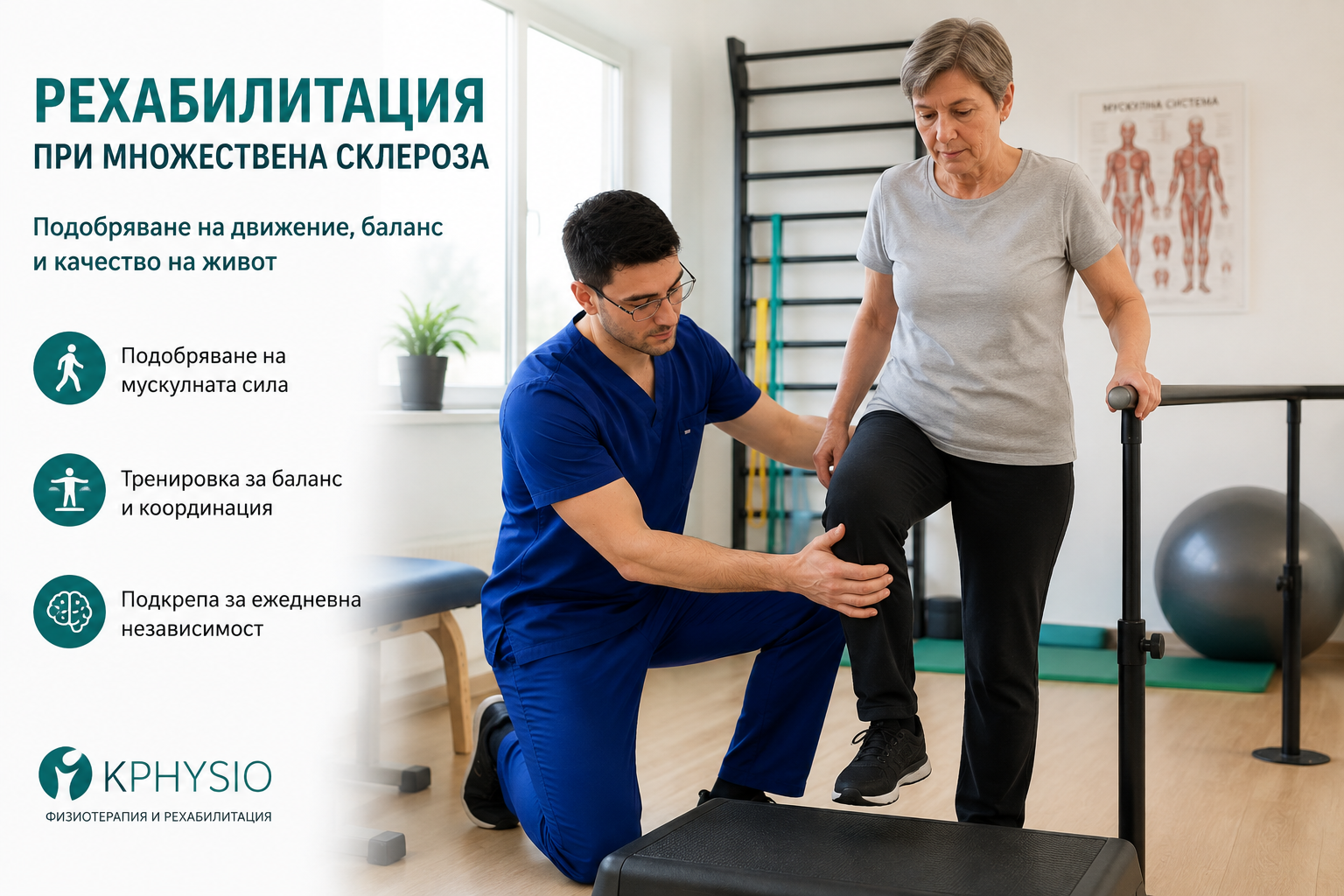 Множествена склероза: рехабилитация, упражнения и ежедневна функция