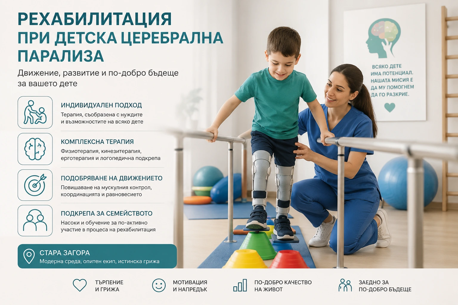 Рехабилитация при детска церебрална парализа в Kphysio Стара Загора